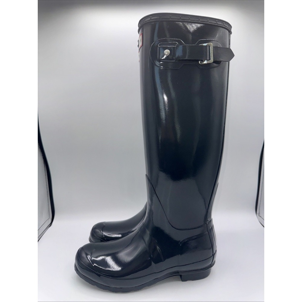 Hunter Original Tall Gloss Rain Boots Women's Size 8 Charcoal Gray - Picture 9 of 13